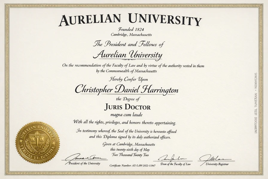 A Fake University Diploma Created Fully By AI.